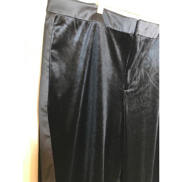 Eloquii Womens Black Velvet Satin 2 Pc Suit Blazer 16 Tuxedo Pants 18 - Picture 10 of 16